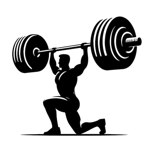 Barbel Dumbbell silhouette vector illustration