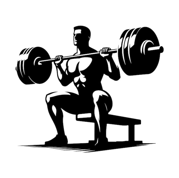 Barbel Dumbbell silhouette vector illustration