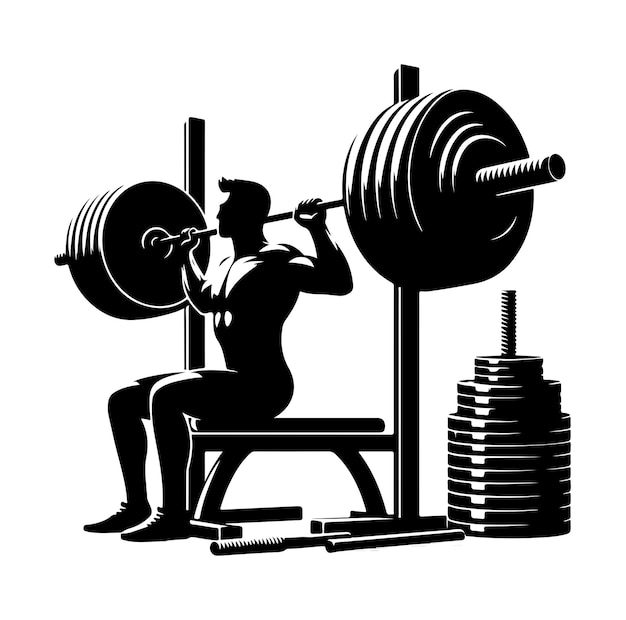 Barbel Dumbbell silhouette vector illustration