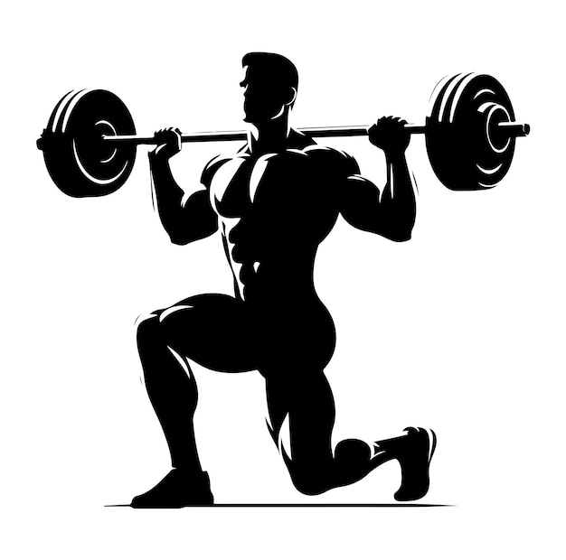 Barbel Dumbbell silhouette vector illustration