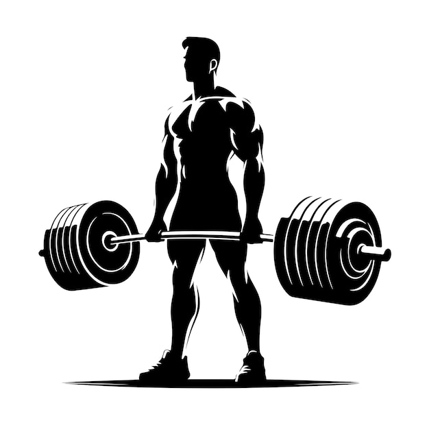 Barbel Dumbbell silhouette vector illustration