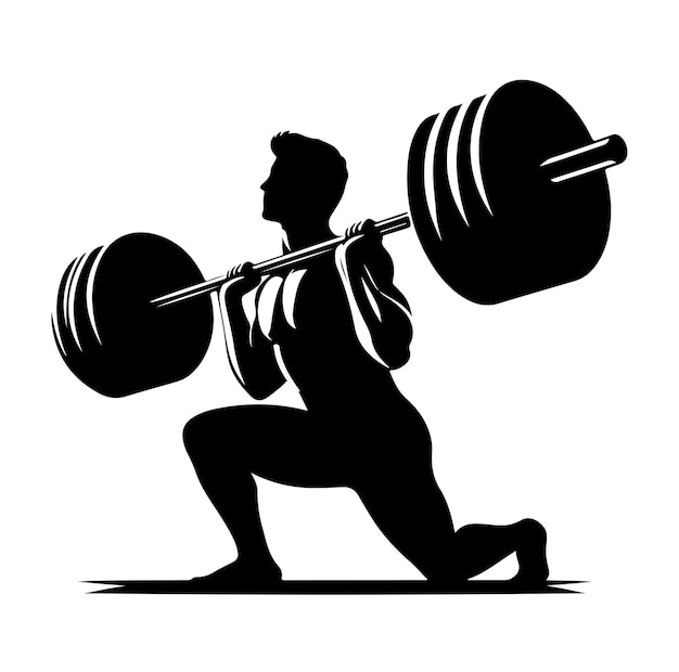 Barbel Dumbbell silhouette vector illustration