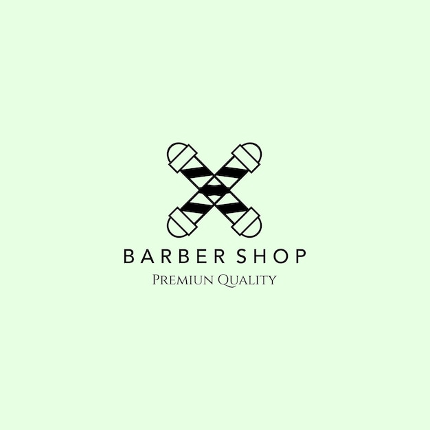 Barber design vintage logo minimalist illustration premium quality