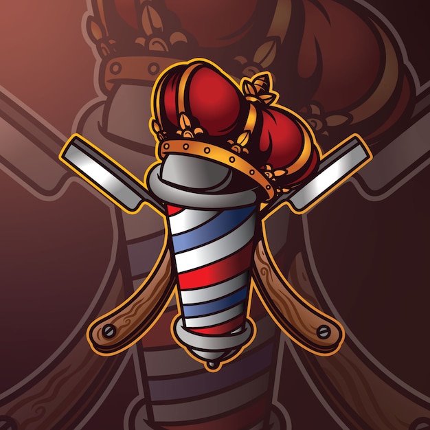 Barber mascot logo