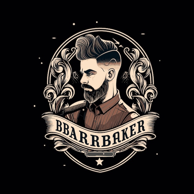 Barber mascot vector for logo design