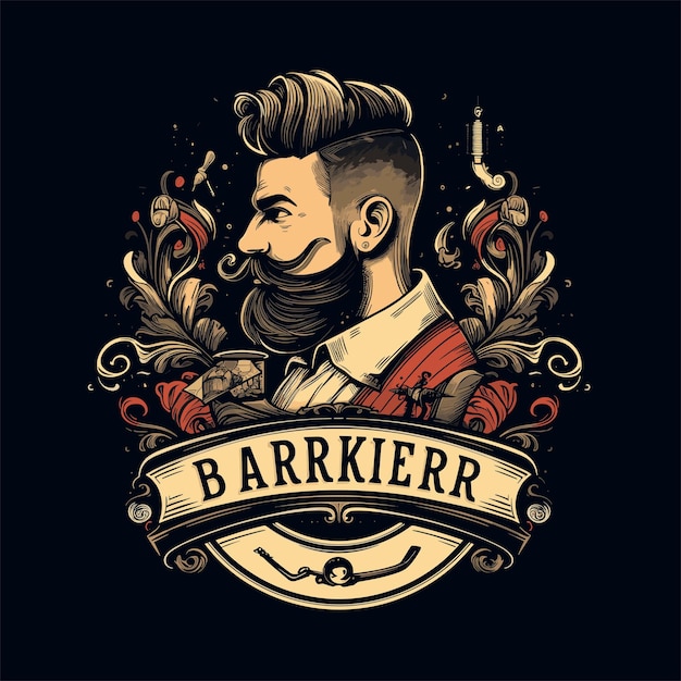 Barber mascot vector for logo design