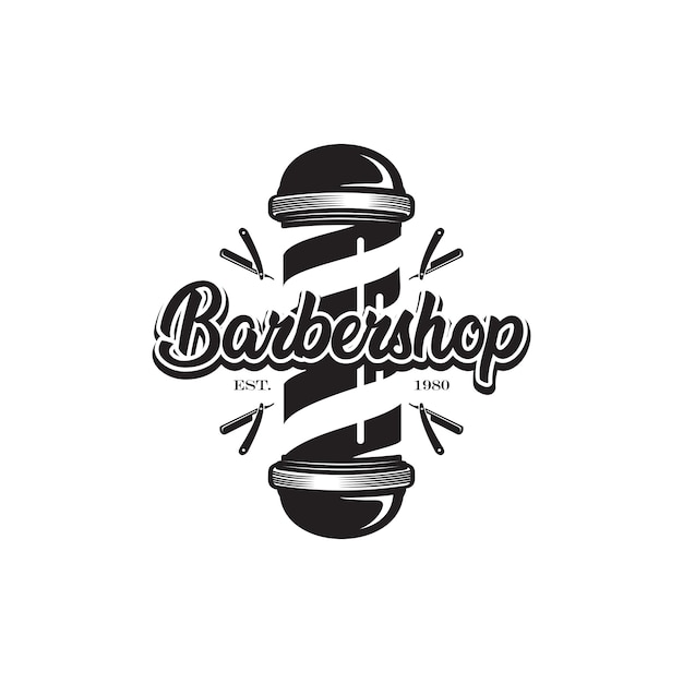 Barber pole, barbershop logo