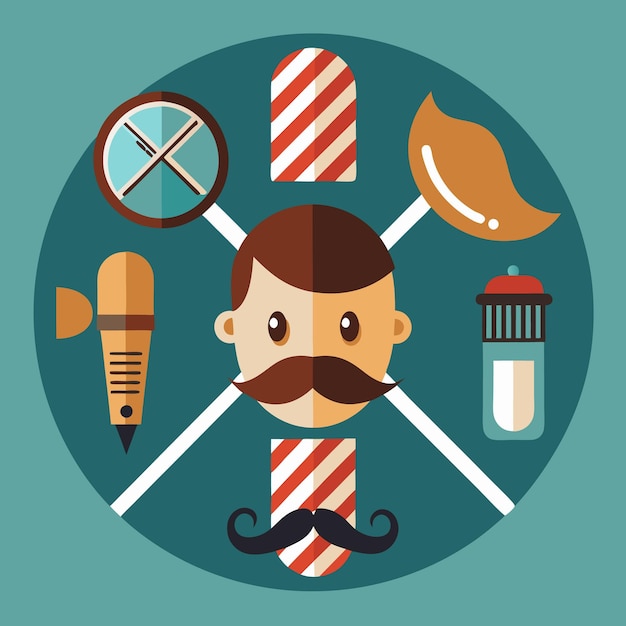 Vector barber shop icons