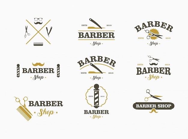 Barber shop logo set.  elements collection for logo, labels, emblems.