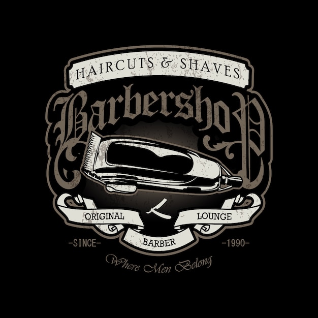 Barber shop logo template