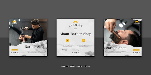 Barber Shop Social Media Instagram Post Template