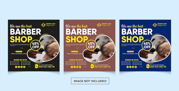 Barber shop social media post template design