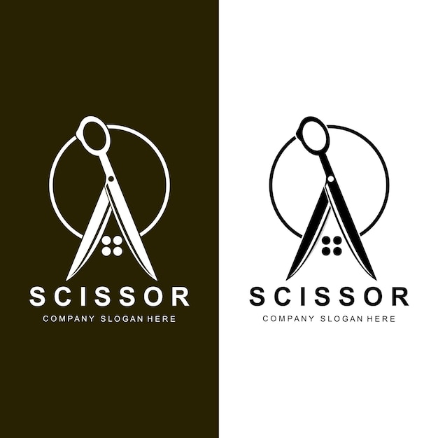 Barber tool scissors logo icon background symbol