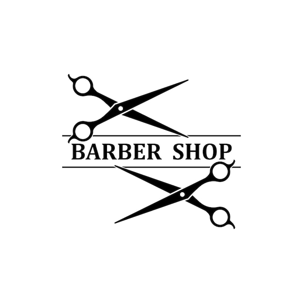 Barber tool scissors logo icon background symbol