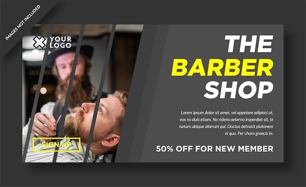 Barbershop banner web design social media post