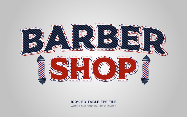 Barbershop editable text style effect