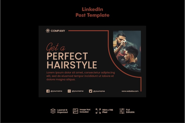 Barbershop LinkedIn Post Template