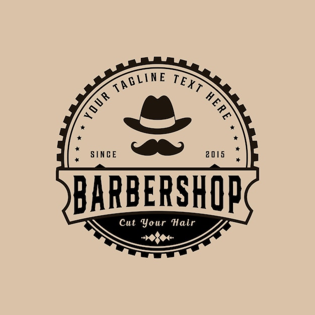 Barbershop logo design, emblem, vector, badge logo template