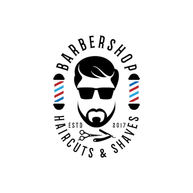 Barbershop logo design haircuts and hairdressing modern vector template