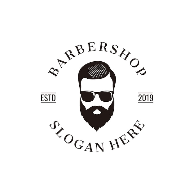 Barbershop logo design simple vintage concept