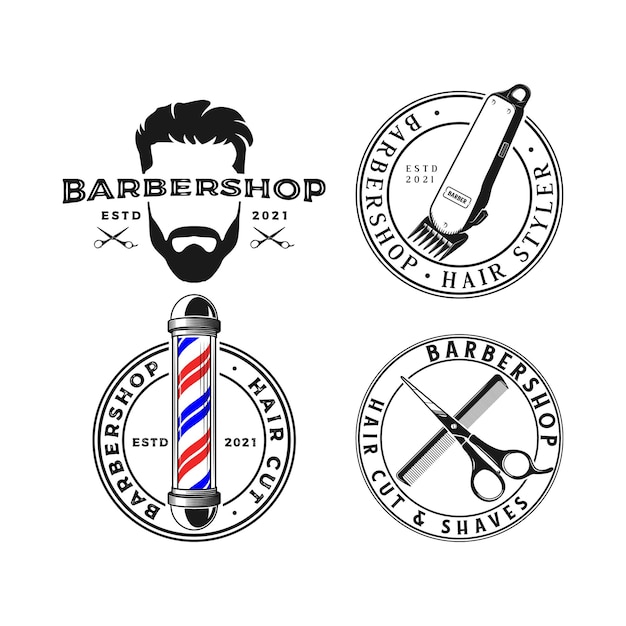 barbershop logo, icon and vector