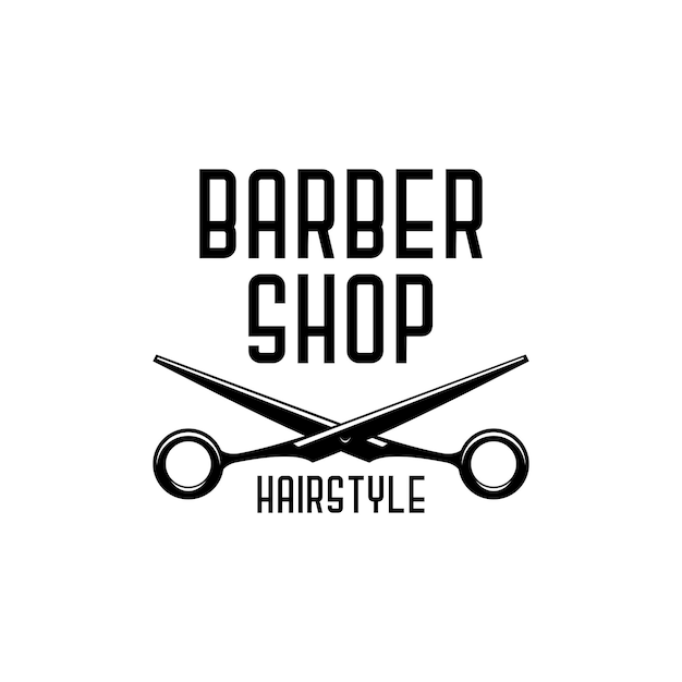 barbershop logo illustration vector, scissors vector