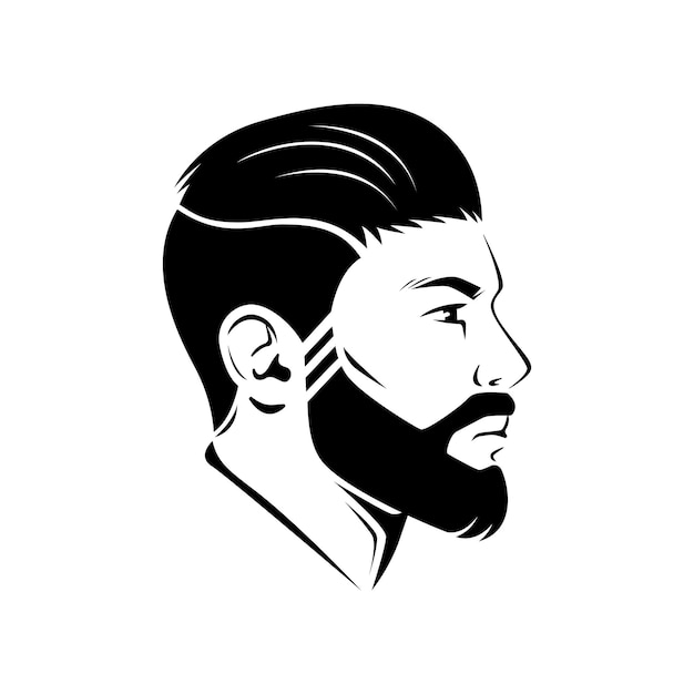 Barbershop men hairstyle and beard from the side