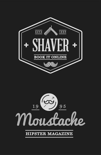 Barbershop set of labels or emblems Vector