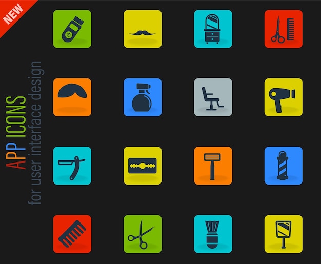 Barbershop simply icons