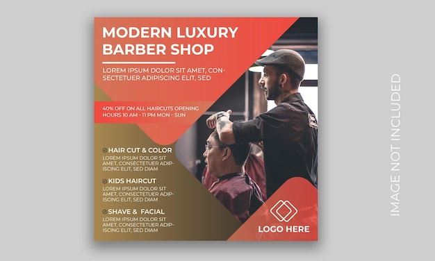 Barbershop social media banner instagram post template