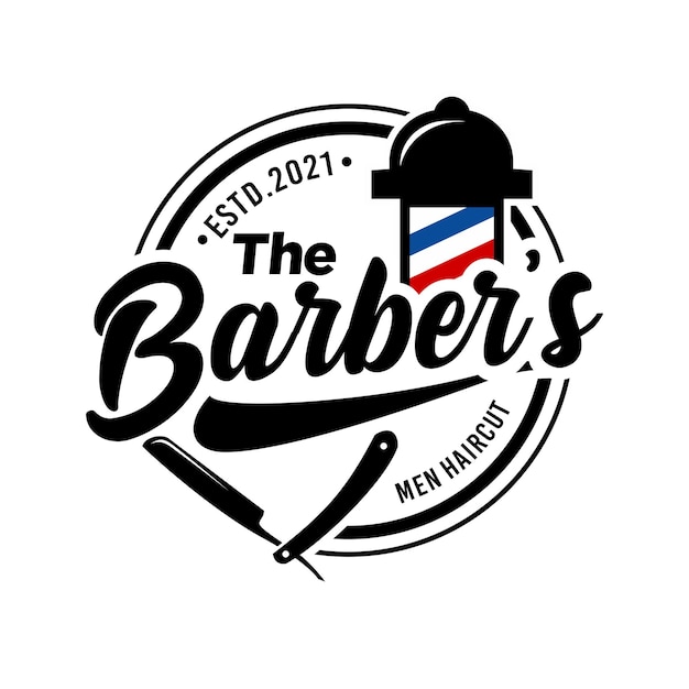 Barbershop vintage logo template