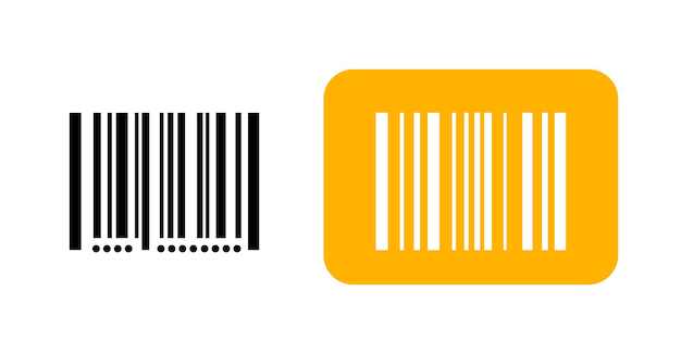 Barcode icon bar code simple graphic pictogram image symbol clipart set red blue round circle