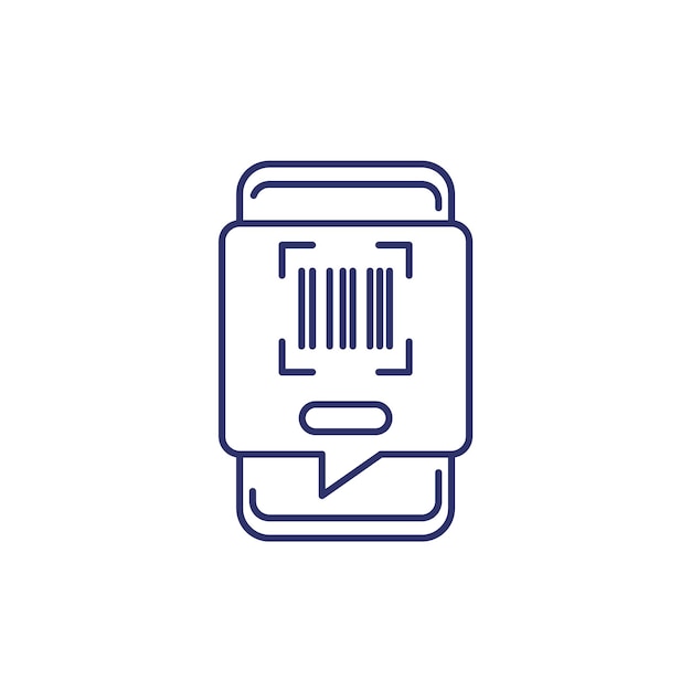 Barcode scanning in a phone line icon vector