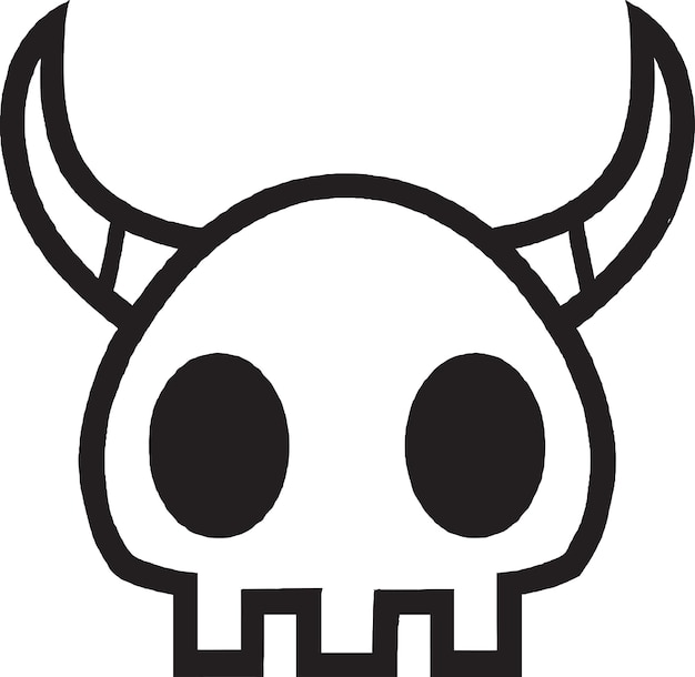 Bare Bones Skull Icon Vector Graphic