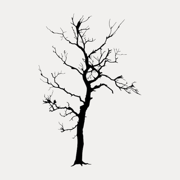 Bare tree silhouette vector art