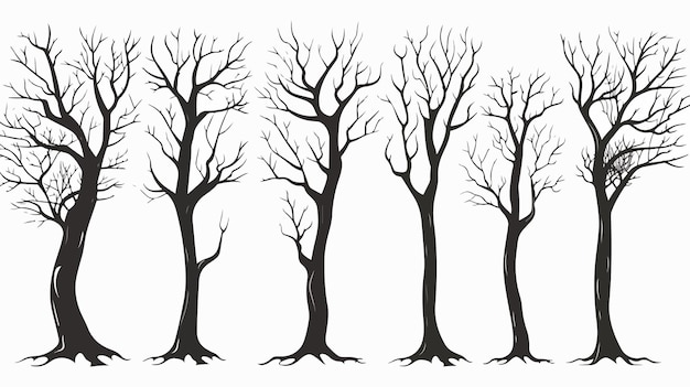 Vector bare trees vector illustration for nature designs