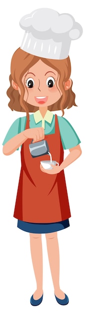 A barista cartoon character on white background