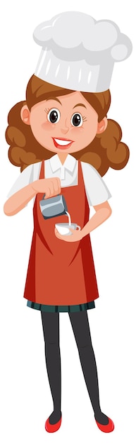 Vector a barista cartoon character on white background