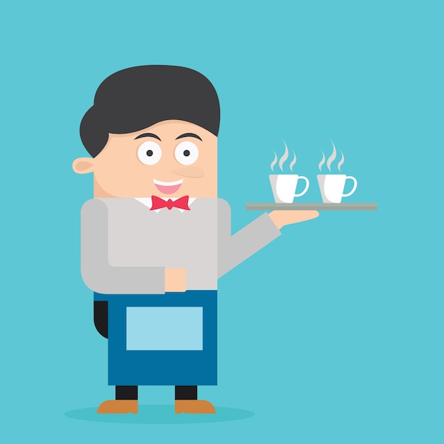 barista cartoon vector illustration