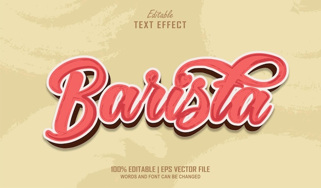 Barista Editable Text Effect Style