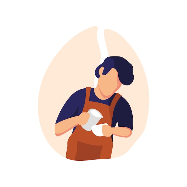 Barista Flat Abstract Character