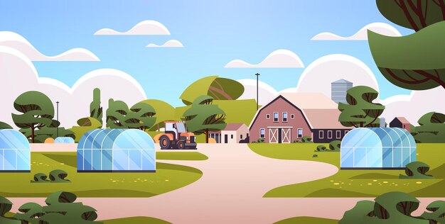 Barn building agriculture and farming concept empty no people farmland countryside landscape horizontal