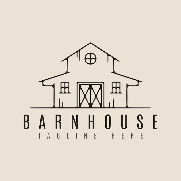 barn house line art logo vector illustration template design