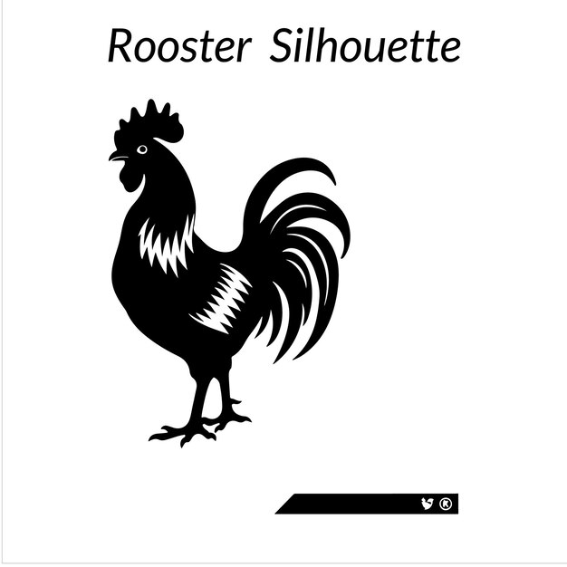 Vector barn rooster silhouette