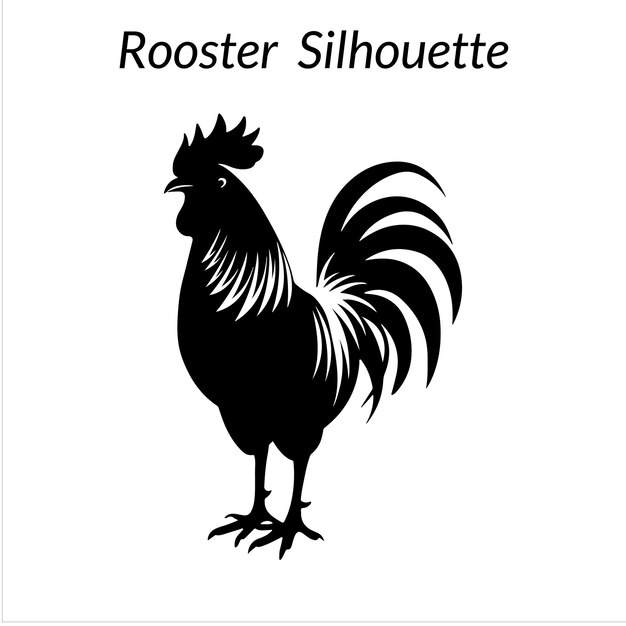 Vector barn rooster silhouette