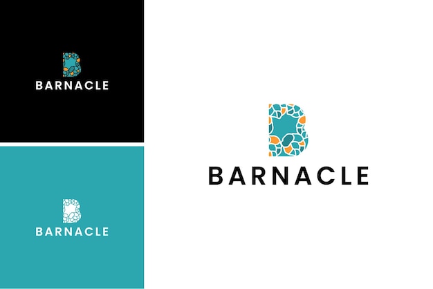 barnacle logo design,seashell mollusk vector, creative letter b design