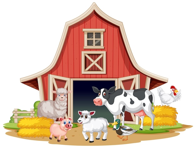 Barnyard Friends Gathered at the Farm