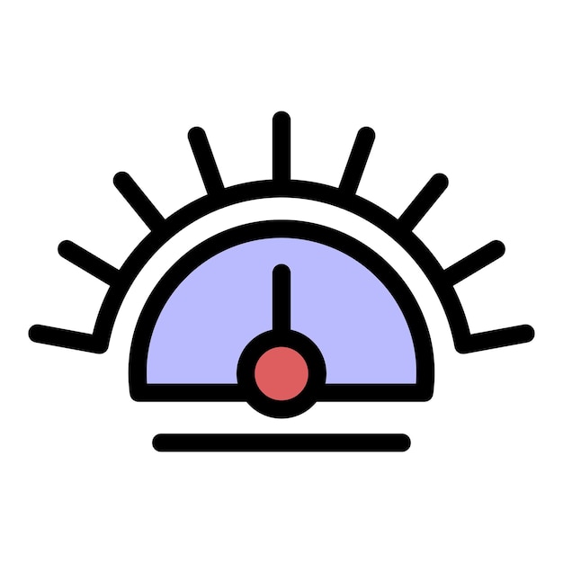 Barometer control icon Outline barometer control vector icon color flat isolated