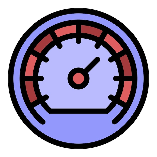 Barometer indicator icon Outline barometer indicator vector icon color flat isolated