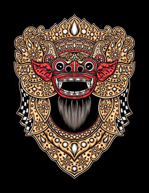 Vector barong bali traditional culture. premium vector